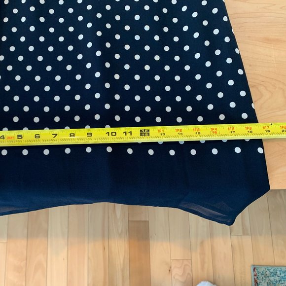 Tessuto Fully Lined Polkadot Navy Shift Dress - Size 4 - Picture 9 of 9